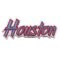 Houston College Script Patch College Pride Embroidered Iron On-White Border