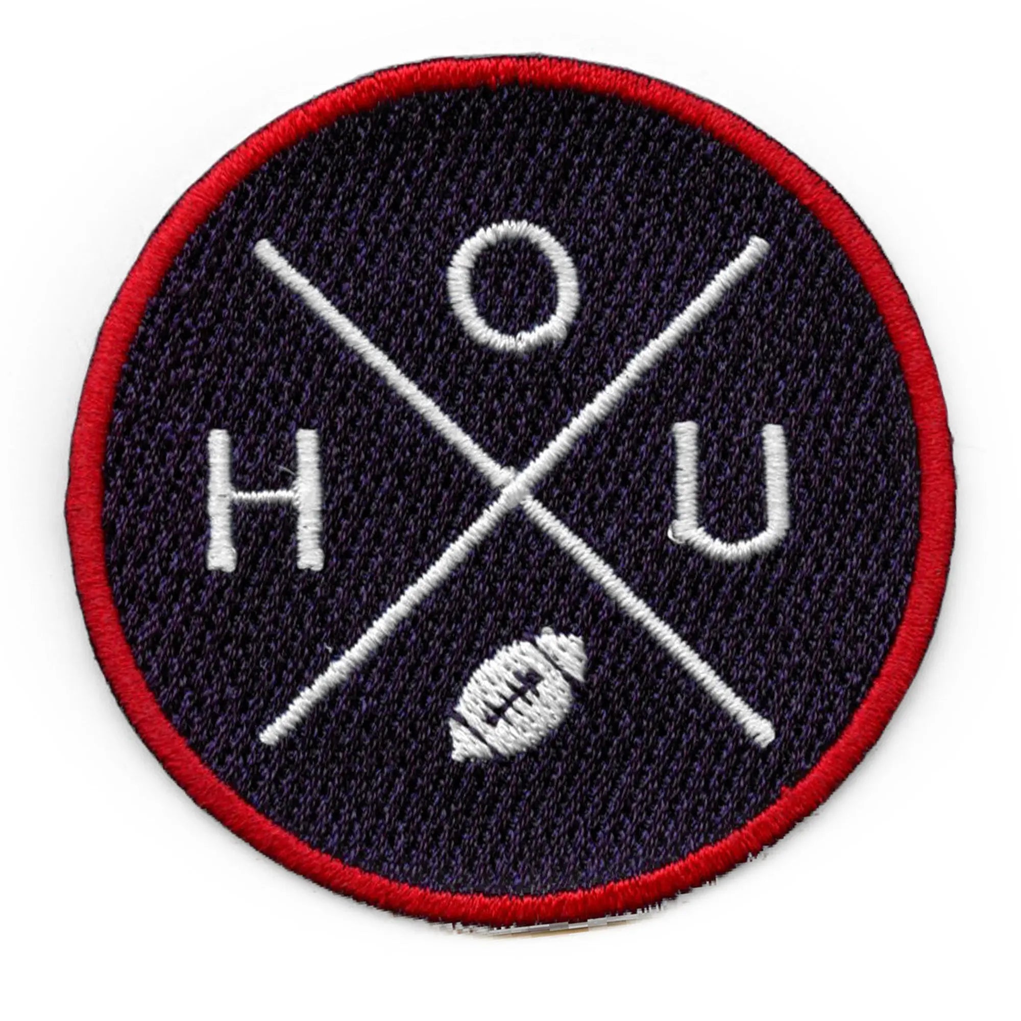 Houston Football Round Patch HOU Cross Team Embroidered Iron on Patch