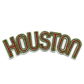 Houston Mexican Colors Patch Hispanic Support Sport Embroidered Iron On