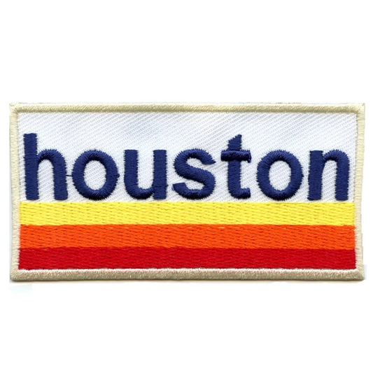 Houston Rainbow Box Patch Space City Texas Embroidered Iron On