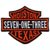 Houston Seven One Three Biker Crest Patch Houstonian Rider Embroidered Iron On