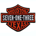 Écusson brodé Houston Seven One Three Biker Crest Houstonian Rider à repasser