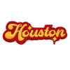 Houston Sparkle Script Patch Red Yellow Basketball Sports Embroidered Iron On