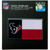 Houston Texans Colored Aluminum Flag Car Auto Emblem