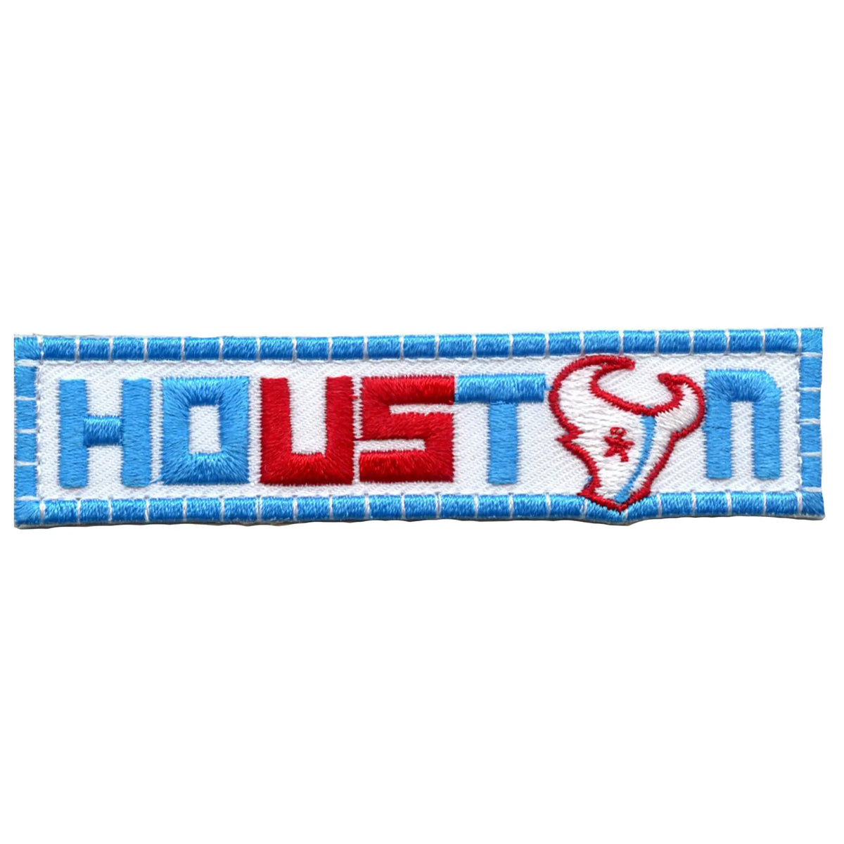 Houston Texans Script Patch Football Bull Title Embroidered Iron On
