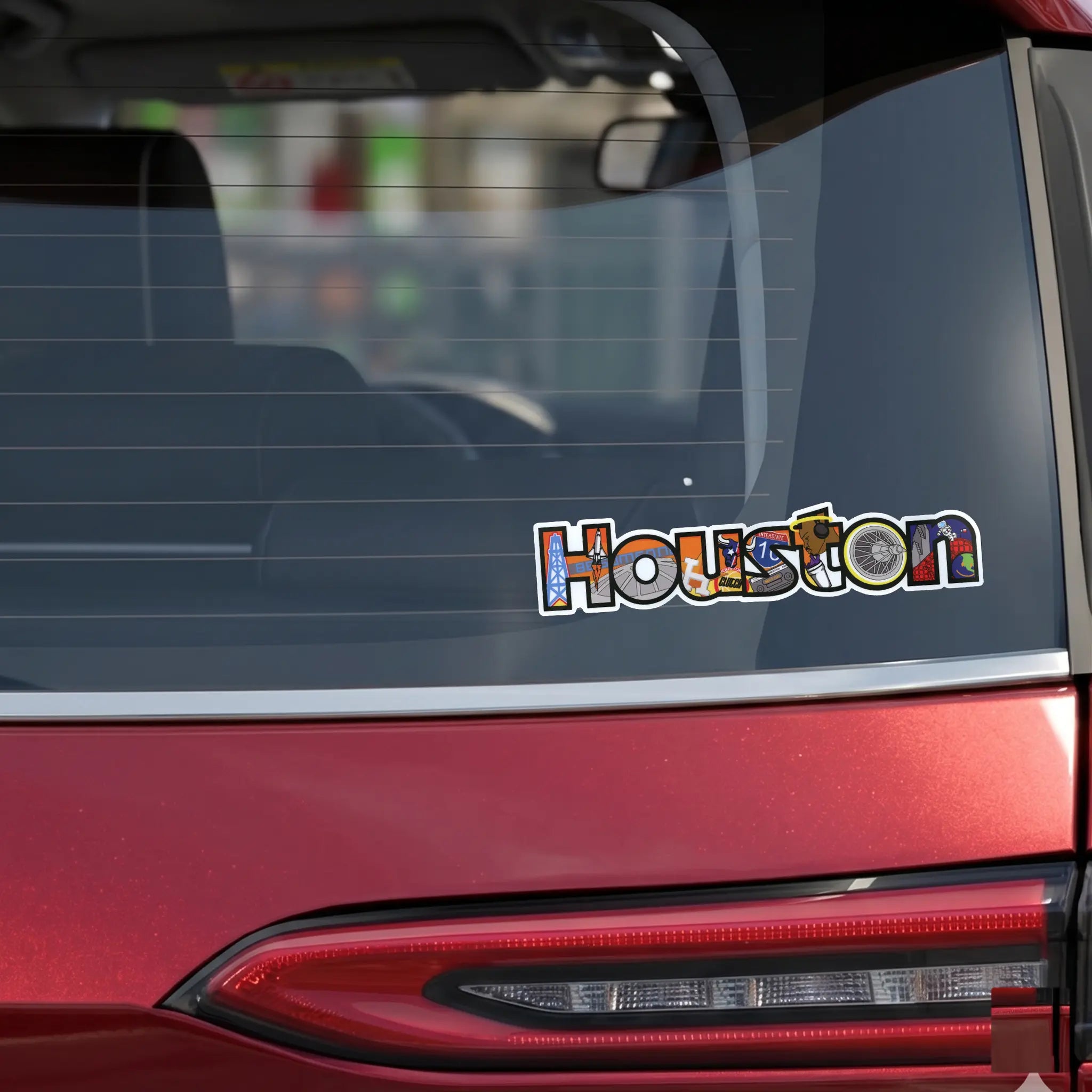 Houston Texas Large Iconic Collage Bumper Sticker