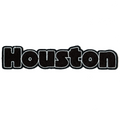 Houston Texas Script Patch Black On Black Chenille Iron On