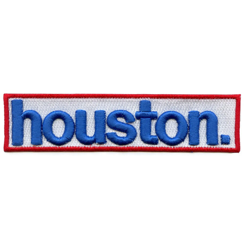 Houston Texas Puff Raised Patch Football Parody Red/White/Blue Embroidered Iron on