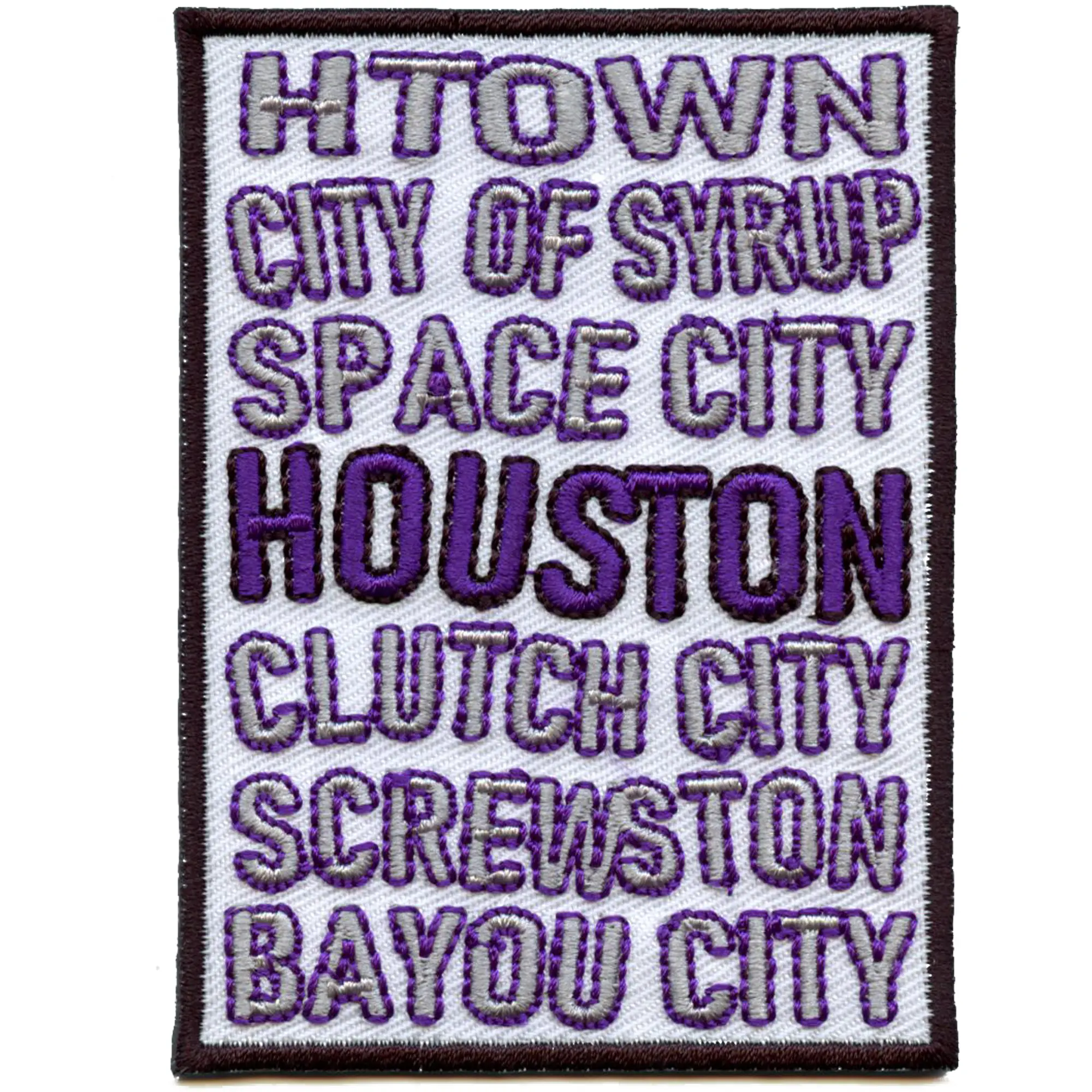 Écusson brodé à repasser représentant la ville de sirop de Houston au Texas
