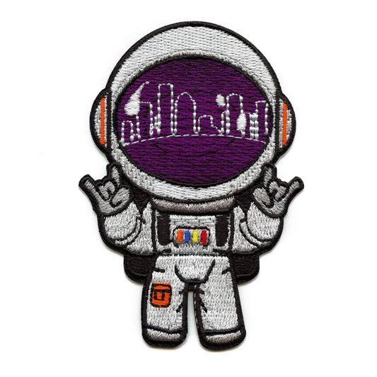 Houston Astronaut Skyline Helmet Patch Purple City View Embroidered Iron On