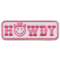 Howdy Country Smiley Patch Cutesy Western Script Embroidered Iron On