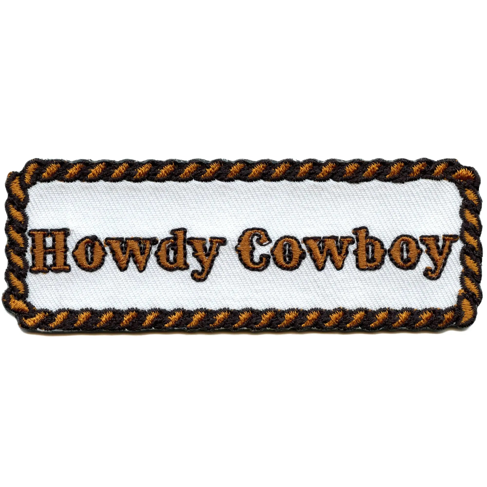 Howdy Cowboy Script Patch Cowboy Western Rope Embroidered Iron On ...