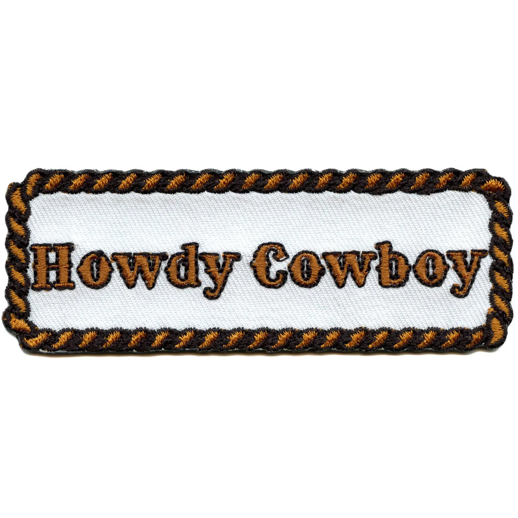 Howdy Cowboy Script Patch Cowboy Western Rope Embroidered Iron On