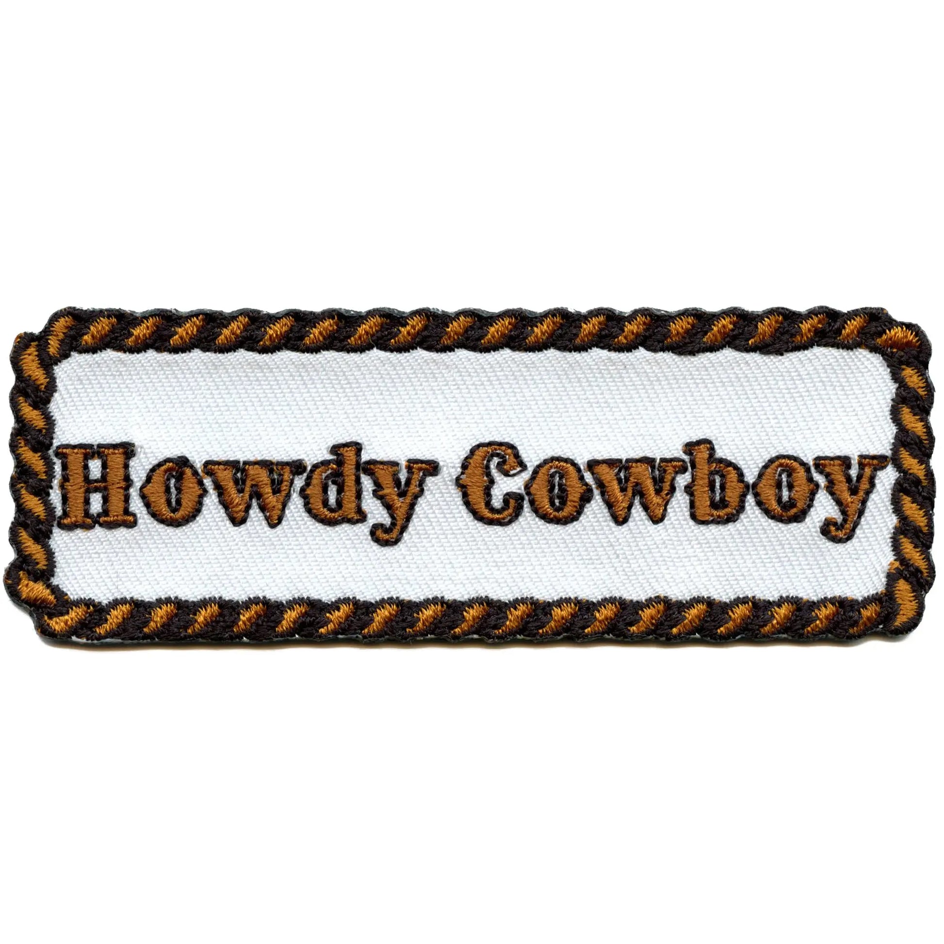 Howdy Cowboy Script Patch Cowboy Western Rope Embroidered Iron On