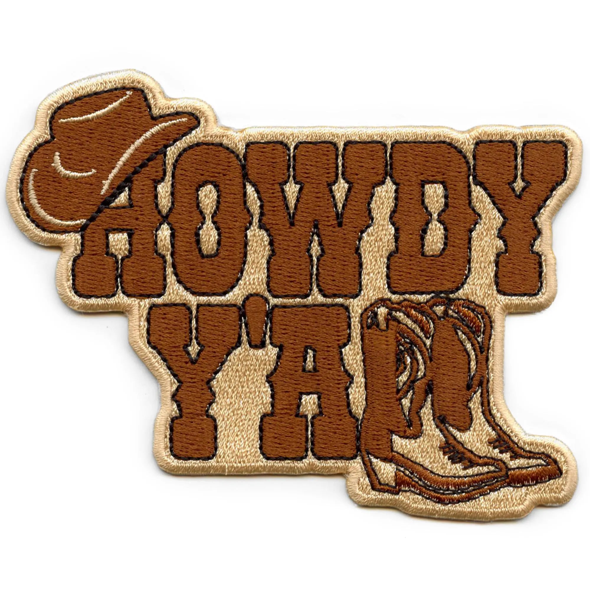 Howdy Yall Boots With Hat Patch Cowboy Western Embroidered Iron On ...