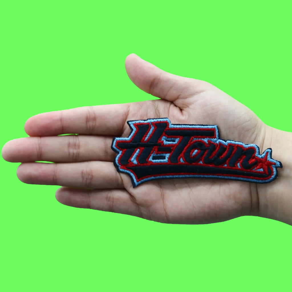 Htown Football Script Patch Houston Football Team Embroidered Iron on