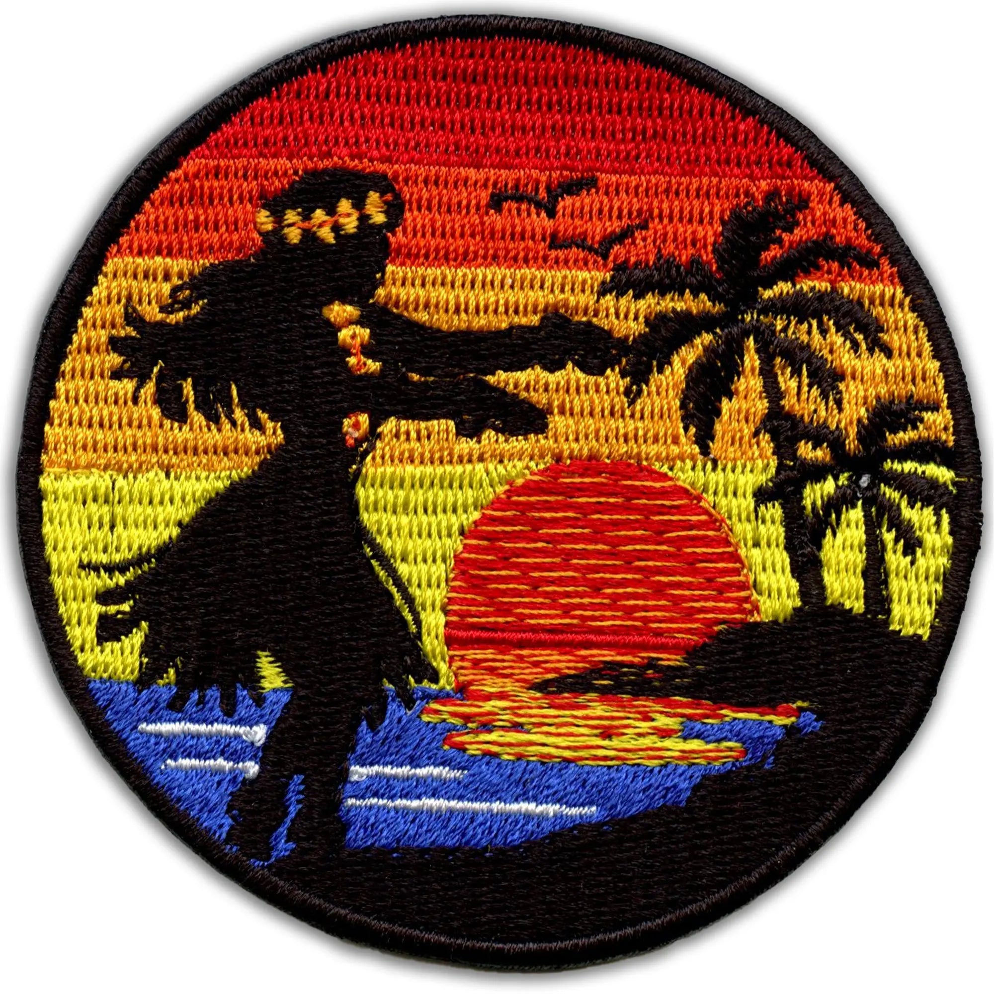 Hula Girl Hawaii Patch Cute Hawaiian Beach Embroidered Iron On