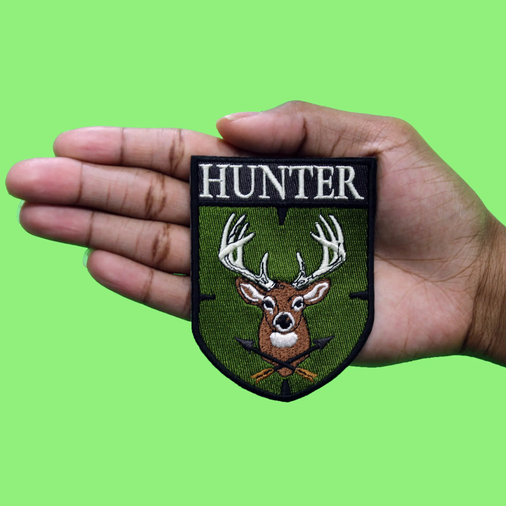 Hunter Deer Badge Patch Hobby Animal Hunting Embroidered Iron On