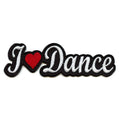 Patch brodé I Love Dance, loisirs, sport, compétition, thermocollant