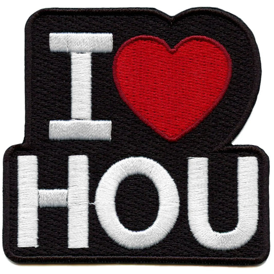 I Love Hou Heart Patch Houston Texas State Embroidered Iron On