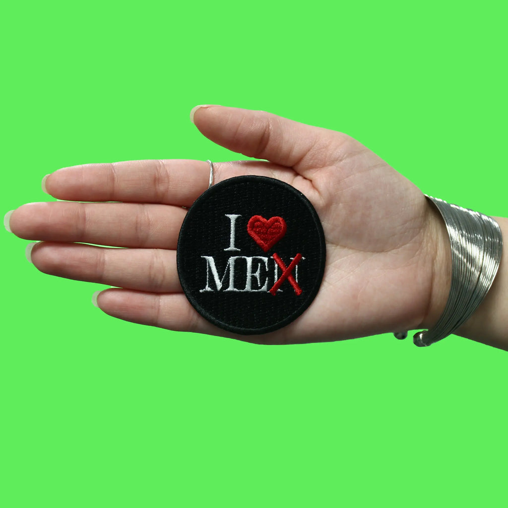 I love Me F**k Men Patch Round Logo Script Embroidered Iron-On
