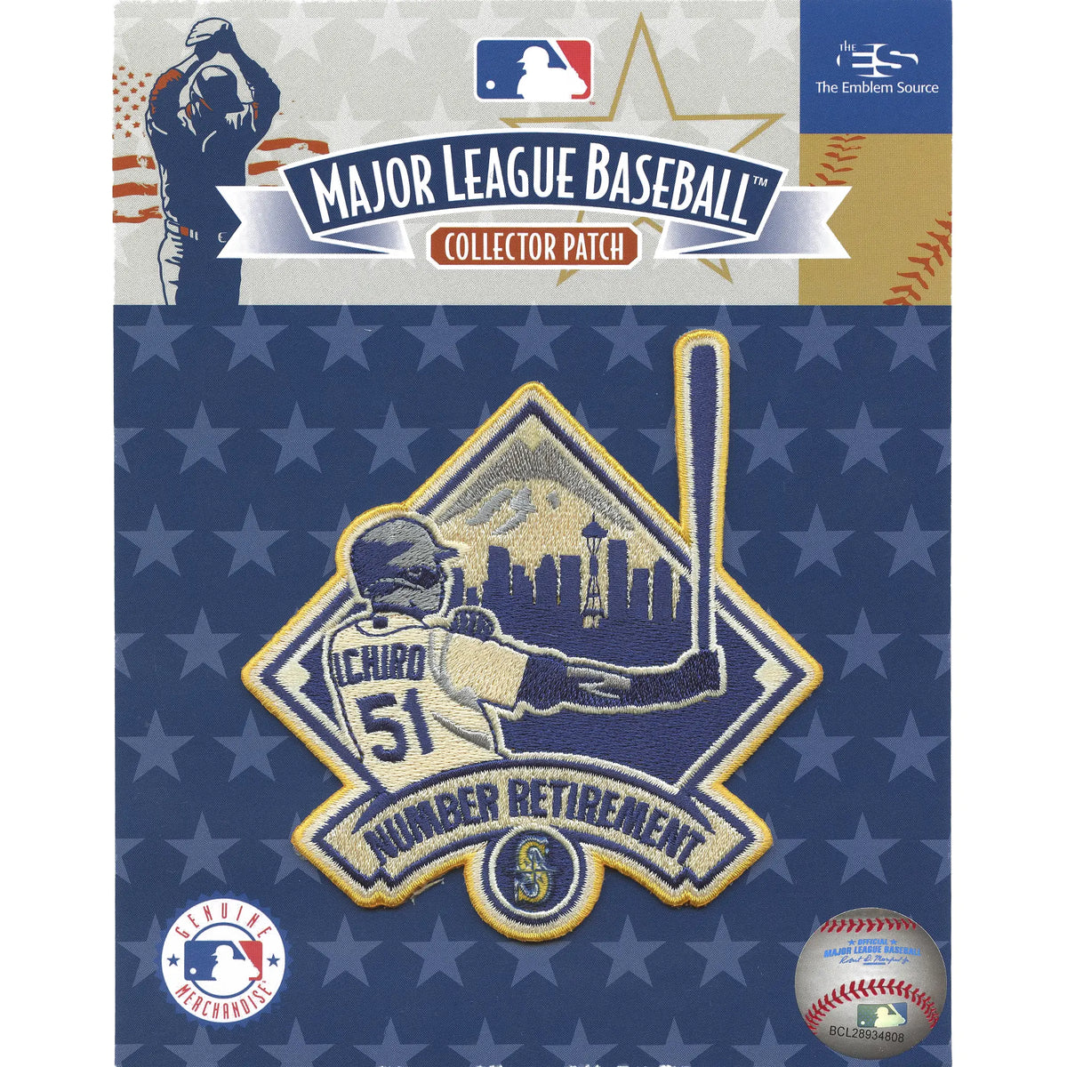 イチロー51背番号引退セレモニーGold淵記念パッチ付ホームジャージUS限定品 Ichiro Hall of Fame Number Retirement Game Hat Jersey Patch