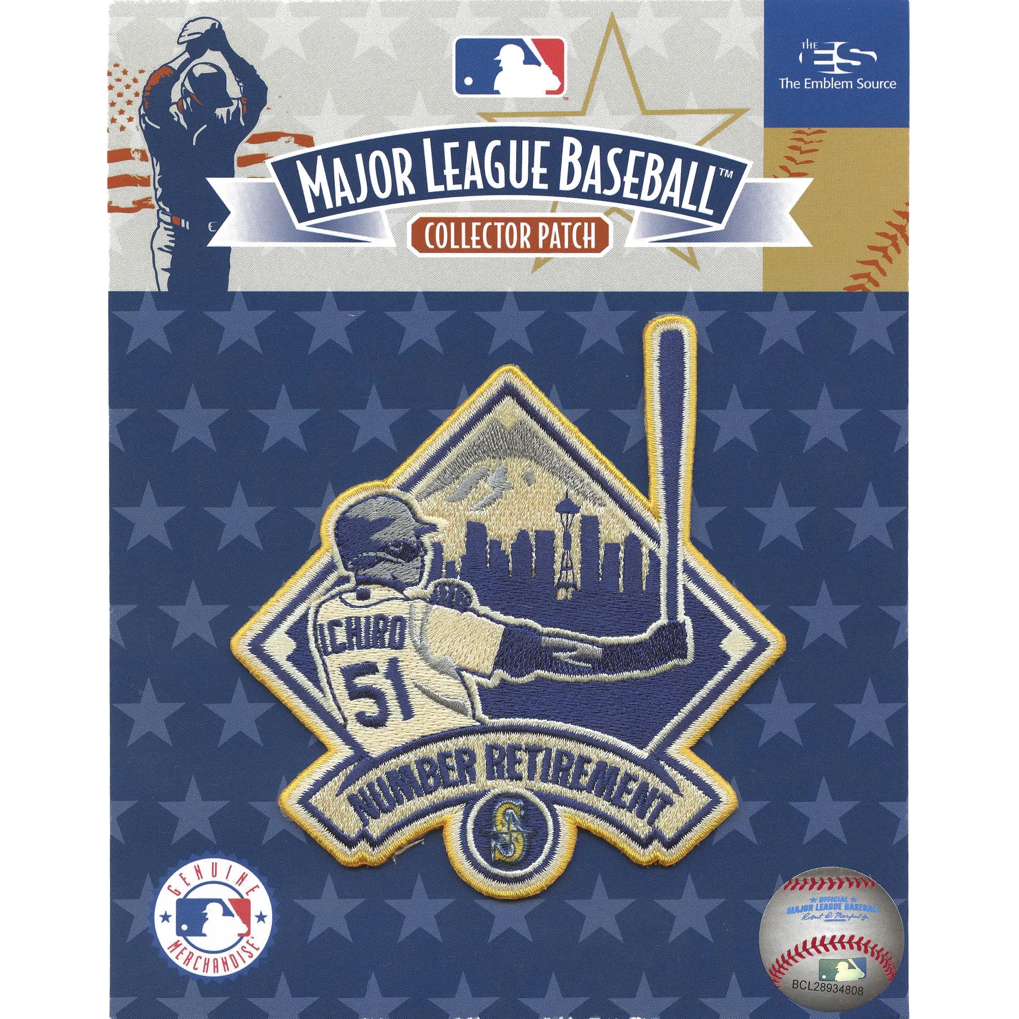 Ichiro Hall of Fame Number Retirement Game Hat Jersey Patch Embroidered