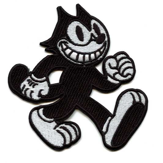 Iconic Kids Cartoon Patch Black Cat Walking Embroidered Iron On