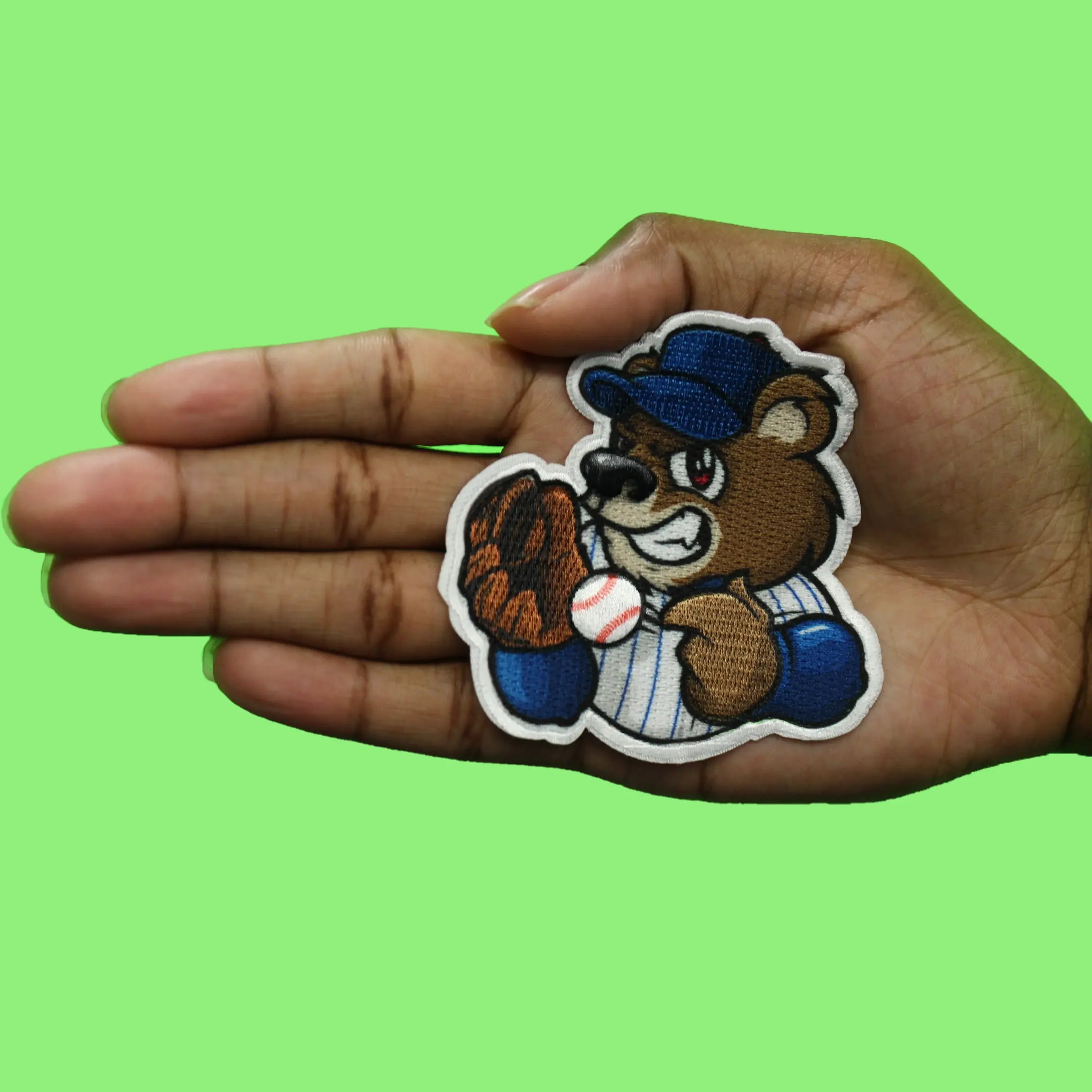 Illinois Chicago Mascot PhotoPatch Baseball Bear Parody Embroidery Iron On
