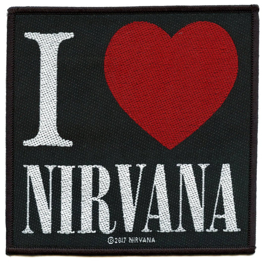 I Love Nirvana Patch Grunge Alternative Rock Band Woven Iron On