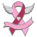 In October We Wear Pink Patch Breast Cancer Ribbon Embroidered Iron On