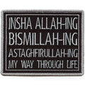 Insha Allahing Bismillahing Astaghfirullahing Patch Arabic Script Embroidered Iron-On
