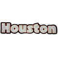 Inverted White Houston Chenille Patch Texas Fabric Iron On