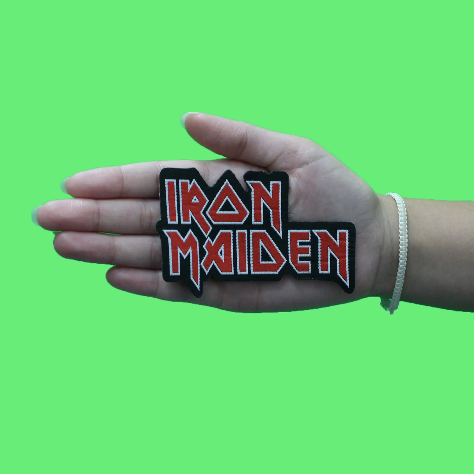 Iron Maiden Stacked Patch Iconic Name Logo Woven Iron On