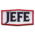 JEFE Red Tag Patch Mexican Mom Boss Embroidered Iron On