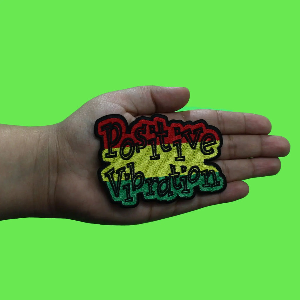 Jamaica Positive Vibrations Patch Reggae Rata Music Embroidered Iron On