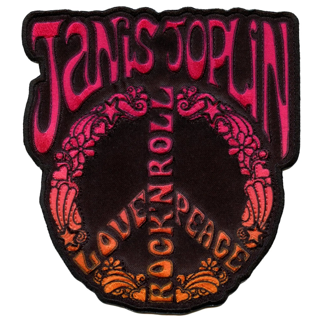 Janis Joplin Love, Peace, Rock N' Roll Patch Legend 1967 Rock Sublimated Embroidery Iron On