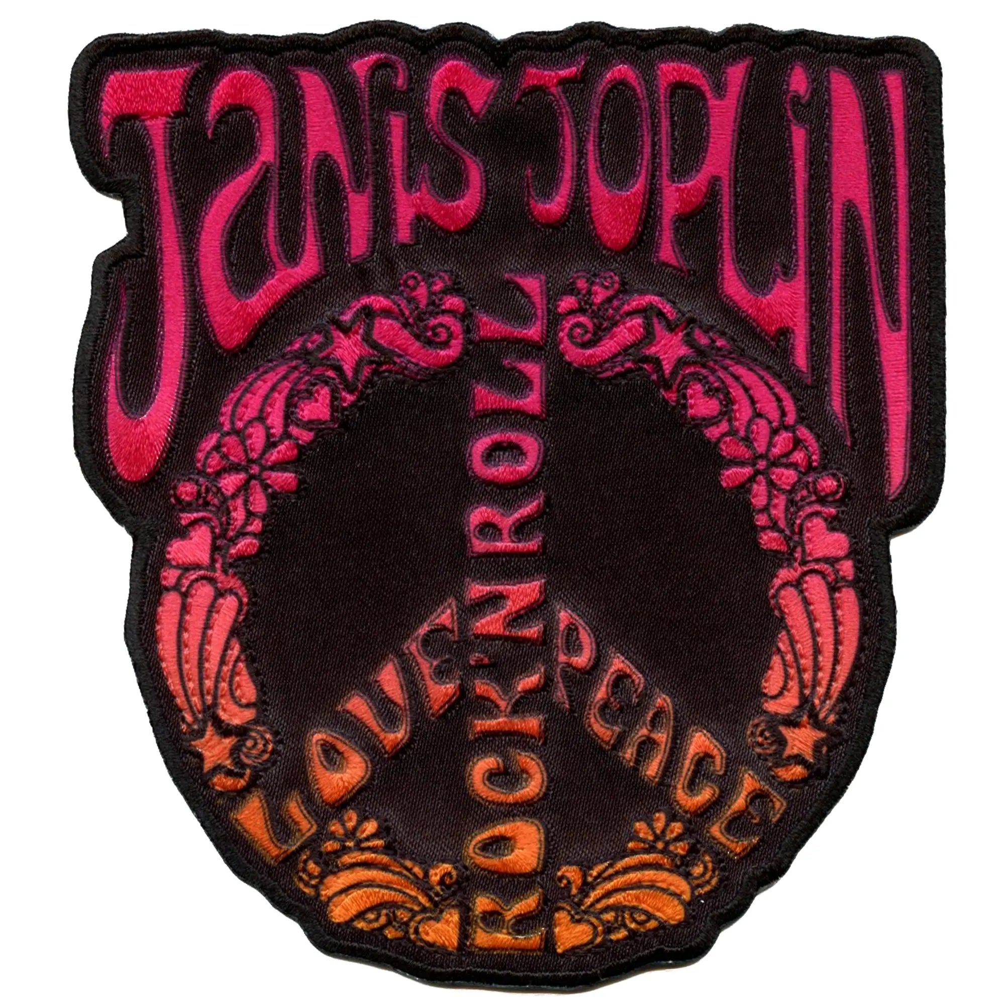 Janis Joplin Love, Peace, Rock N' Roll Patch Legend 1967 Rock Sublimated Embroidery Iron On
