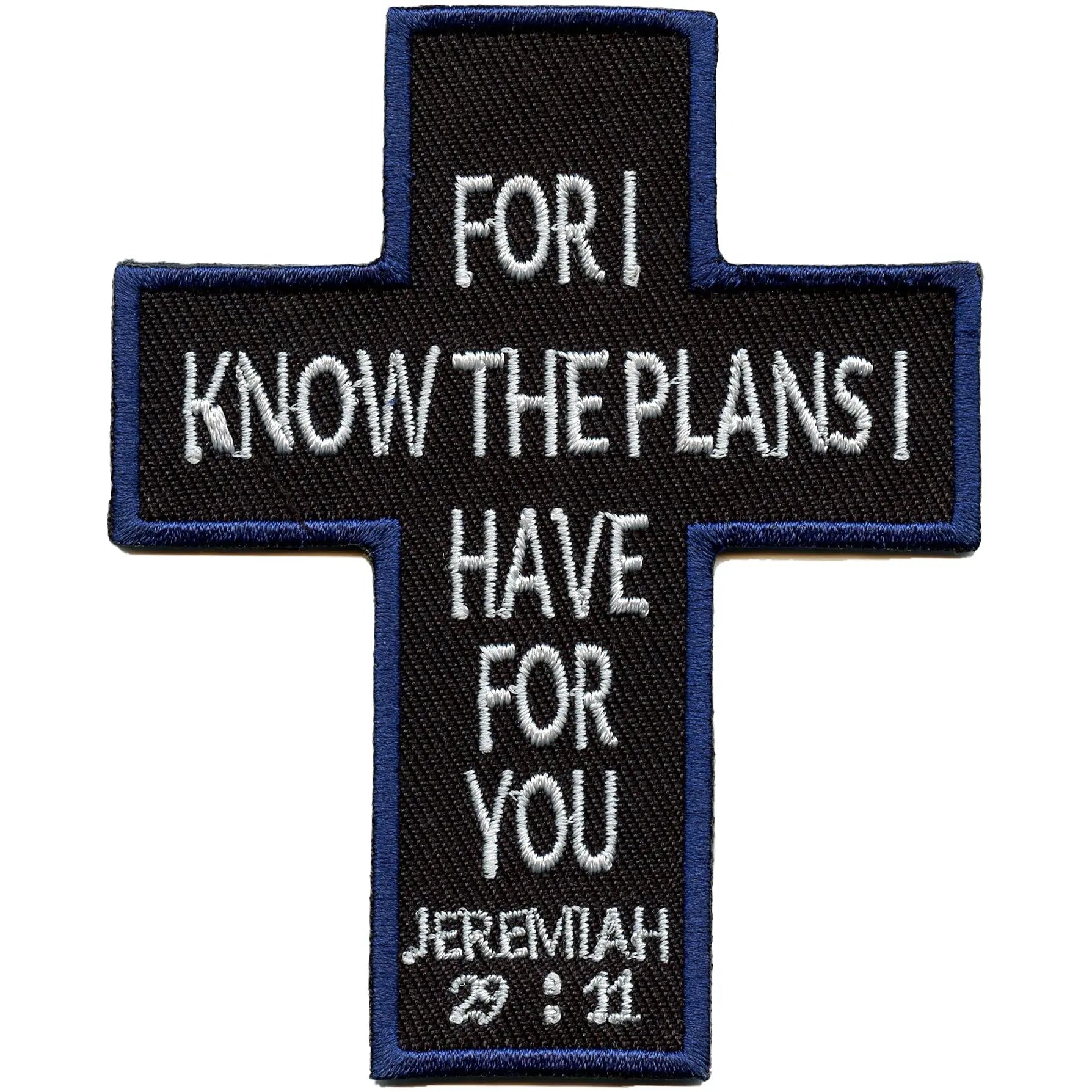 Jeremiah 29:11 Cross Patch Bible Scripture Truth Embroidered Iron-On