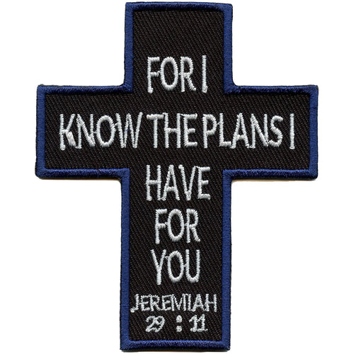 Jeremiah 29:11 Cross Patch Bible Scripture Truth Embroidered Iron-On