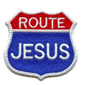 Jesus Route Road Patch Religious Christian Embroidered Iron On