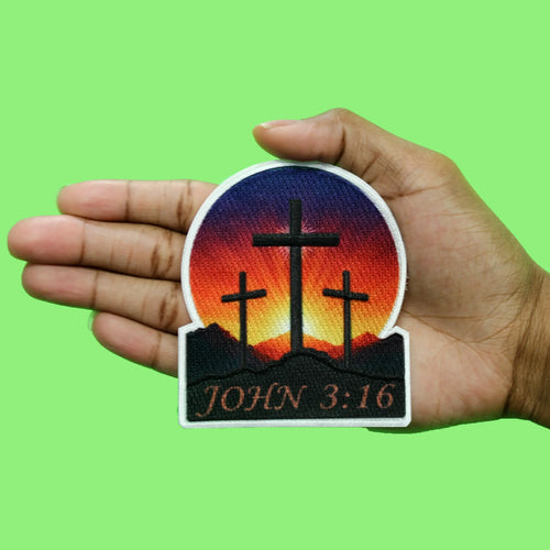 John 3:16 Bible Scripture Religious Patch Embroidered Iron On