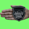 Johnny Cash Musician Patch Metallic Shield Logo Embroidered Iron On