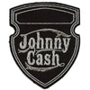 Johnny Cash Patch Metallic Shield Embroidered Iron-On