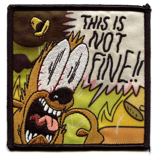 KC Green This Is NOT Fine! Patch Room On Fire Meme Funny Sublimated Embroidered Iron On