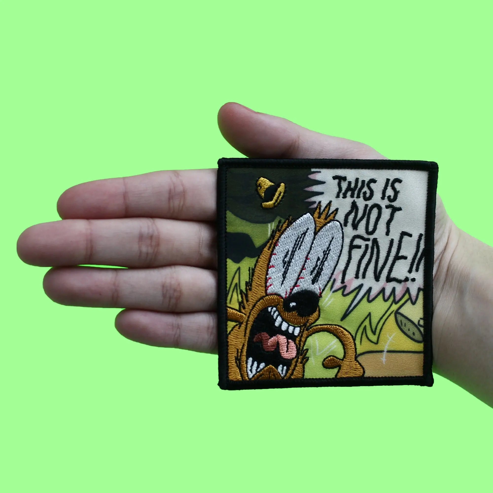 KC Green This Is NOT Fine! Patch Room On Fire Meme Funny Sublimated Embroidered Iron On