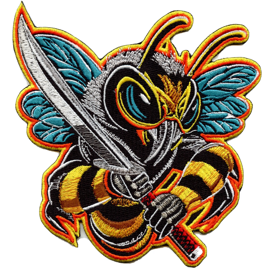 Kung Fu Killa Bees With Sword Patch Hip Hop Rap Group Embroidered Iron On