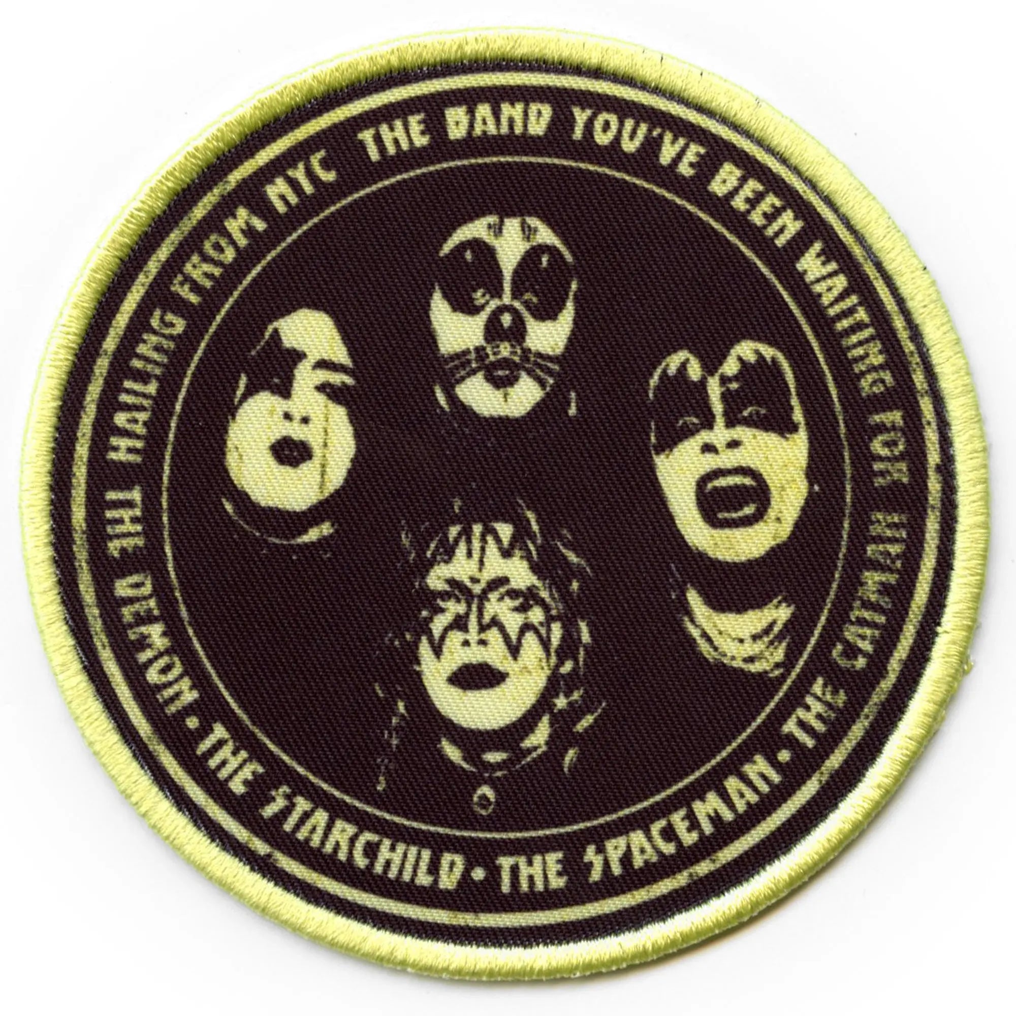Patch brodé par sublimation Kiss Hailing From NYC pour groupe que vous attendiez