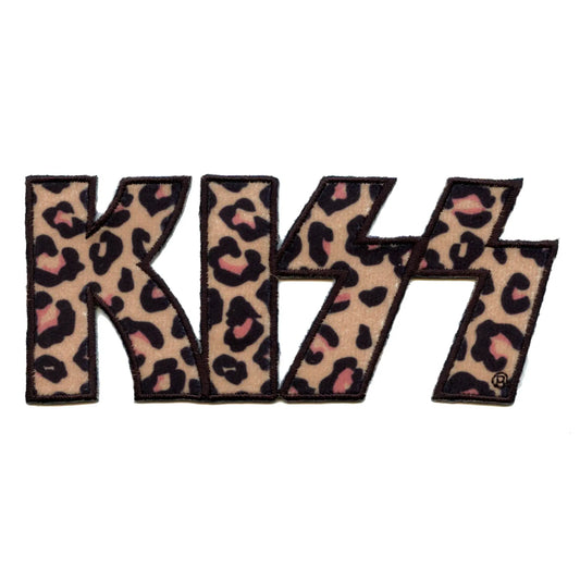 Kiss Leopard Logo Patch Rock Iconic Glamour Embroidered Applique Iron On