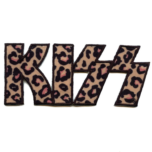 Kiss Leopard Logo Patch Rock Iconic Glamour Embroidered Applique Iron On